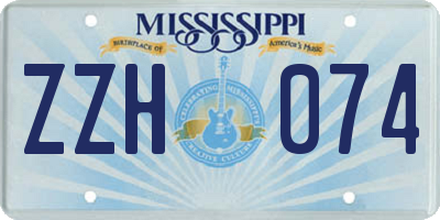 MS license plate ZZH074