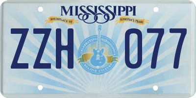 MS license plate ZZH077