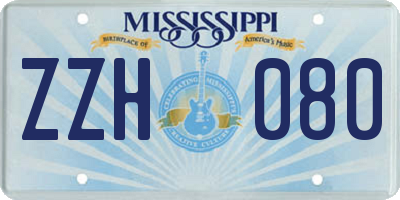 MS license plate ZZH080