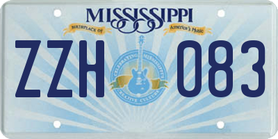 MS license plate ZZH083