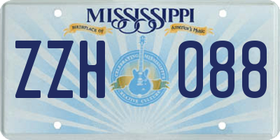 MS license plate ZZH088