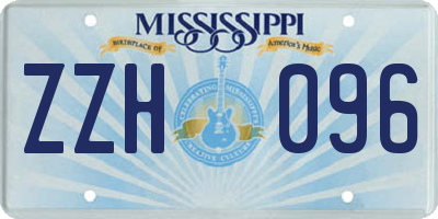 MS license plate ZZH096