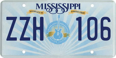 MS license plate ZZH106