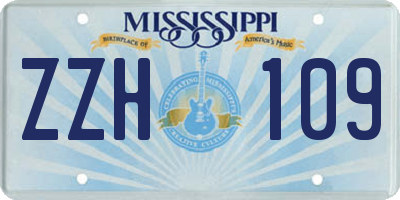 MS license plate ZZH109