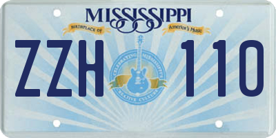 MS license plate ZZH110