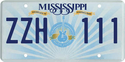 MS license plate ZZH111