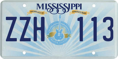 MS license plate ZZH113