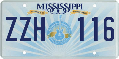 MS license plate ZZH116