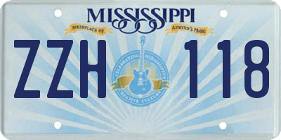 MS license plate ZZH118