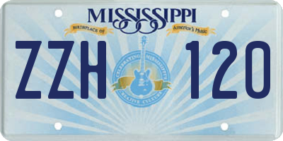 MS license plate ZZH120