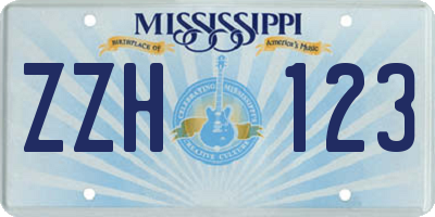 MS license plate ZZH123