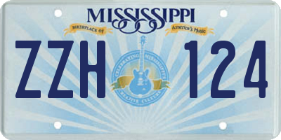 MS license plate ZZH124