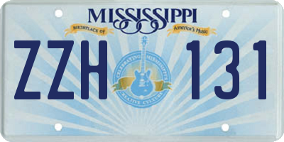 MS license plate ZZH131