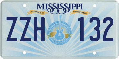 MS license plate ZZH132