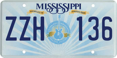 MS license plate ZZH136