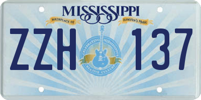 MS license plate ZZH137