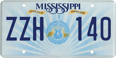 MS license plate ZZH140
