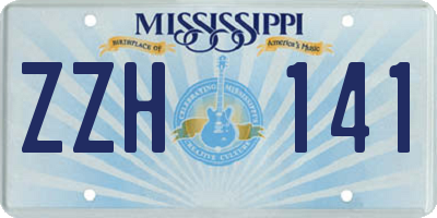 MS license plate ZZH141