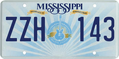 MS license plate ZZH143