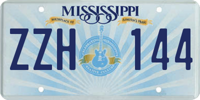 MS license plate ZZH144