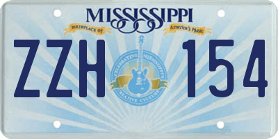 MS license plate ZZH154