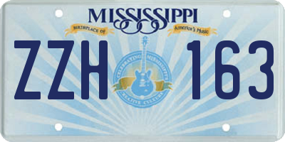 MS license plate ZZH163