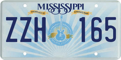 MS license plate ZZH165