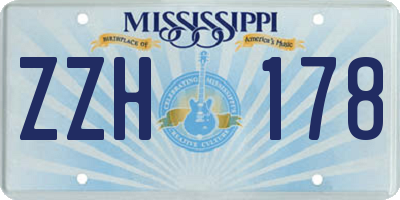 MS license plate ZZH178