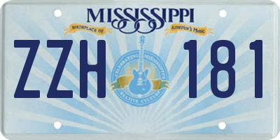 MS license plate ZZH181