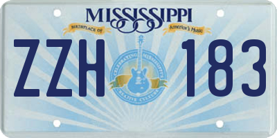 MS license plate ZZH183