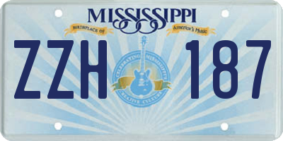 MS license plate ZZH187