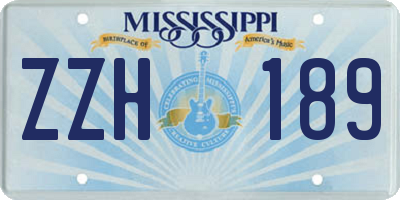 MS license plate ZZH189