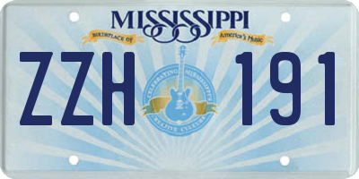 MS license plate ZZH191