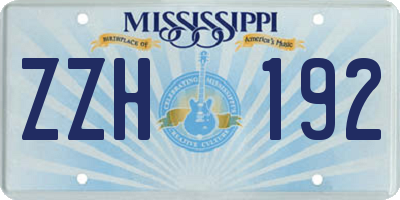 MS license plate ZZH192