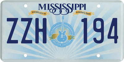 MS license plate ZZH194