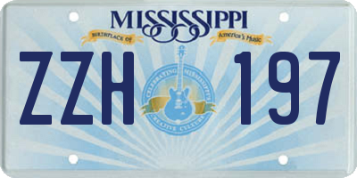 MS license plate ZZH197