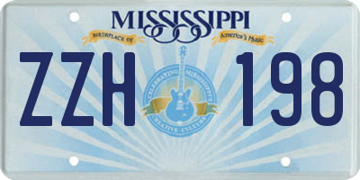 MS license plate ZZH198