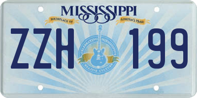 MS license plate ZZH199