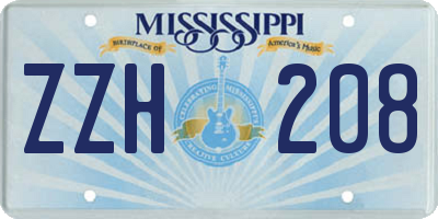 MS license plate ZZH208