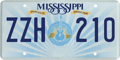 MS license plate ZZH210