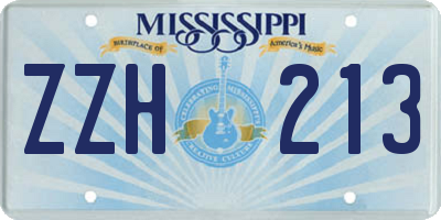 MS license plate ZZH213