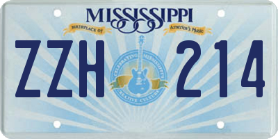 MS license plate ZZH214
