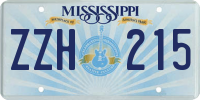MS license plate ZZH215