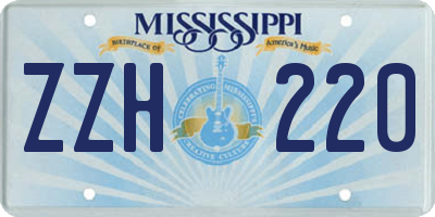 MS license plate ZZH220