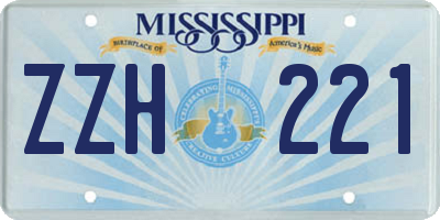 MS license plate ZZH221