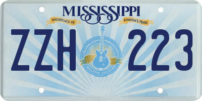 MS license plate ZZH223