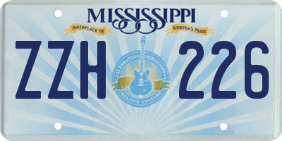 MS license plate ZZH226