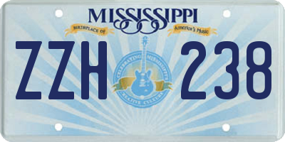 MS license plate ZZH238