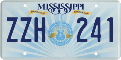MS license plate ZZH241