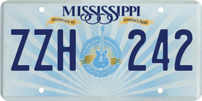 MS license plate ZZH242